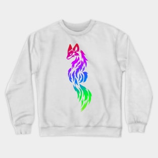 Rainbow Fox Tribal Tattoo Crewneck Sweatshirt